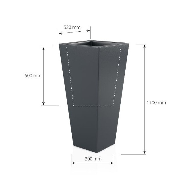 Designer Monumo Slim Line M pot with lighting