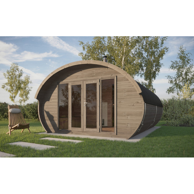 Oval Sauna Frodo 500 Outdoor for 8 people / Electric or Wood Burning Harvia Stove / High Quality Heat Scandinavian