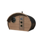 Oval Sauna Frodo 240 Outdoor for 8 people / Electric or Wood Burning Harvia Stove / High Quality Heat Treated Spruce
