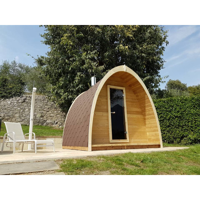 Pod 300 Garden Sauna / Harvia Electric or Wood-Burning Stove / High-Quality Scandinavian Spruce (Thermowood) | Wellness