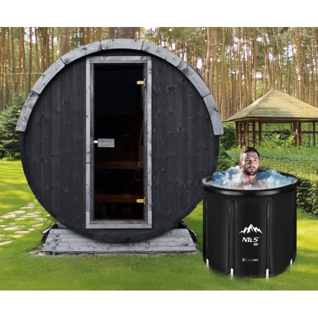 Outdoor Terrace Sauna / Harvia Electric Stove or WIFI Stove / High Quality Scandinavian Spruce (Thermowood) | Wellness