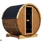 Outdoor Terrace Sauna / Harvia Electric Stove or WIFI Stove / High Quality Scandinavian Spruce (Thermowood) | Wellness