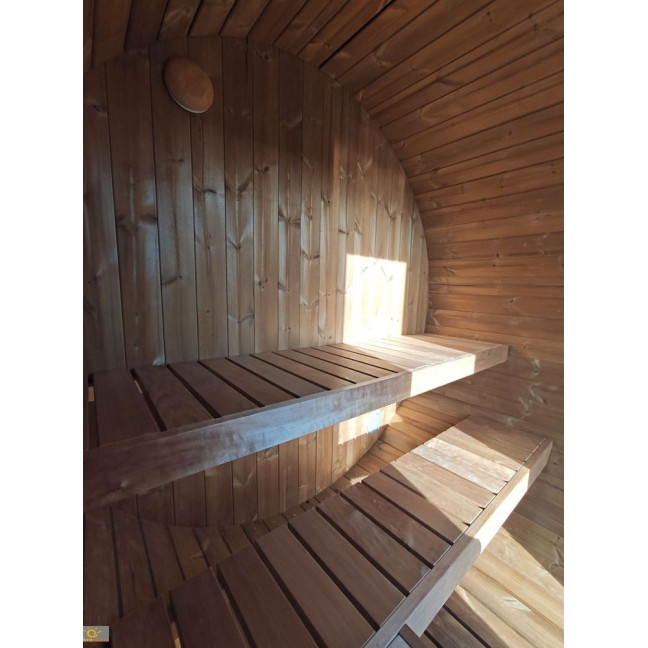 Outdoor Terrace Sauna / Harvia Electric Stove or WIFI Stove / High Quality Scandinavian Spruce (Thermowood) | Wellness