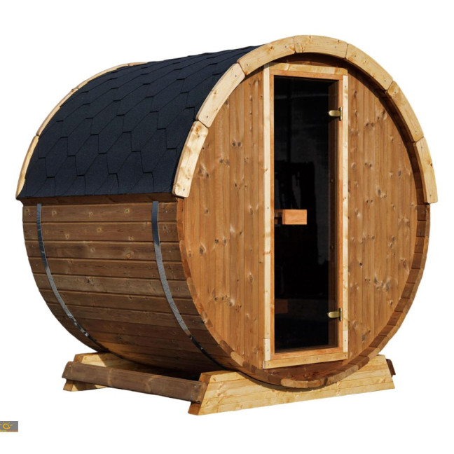 Outdoor Terrace Sauna Black Easter Edition + Ice Tub / Harvia Electric Stove or WIFI Stove / High Quality Scandinavian Spruce