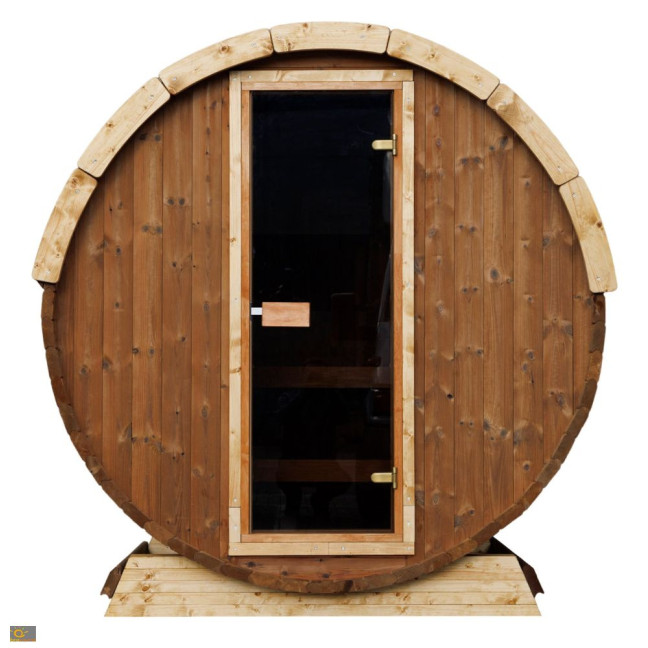 Outdoor Terrace Sauna Black Easter Edition + Ice Tub / Harvia Electric Stove or WIFI Stove / High Quality Spruce (Thermowood)