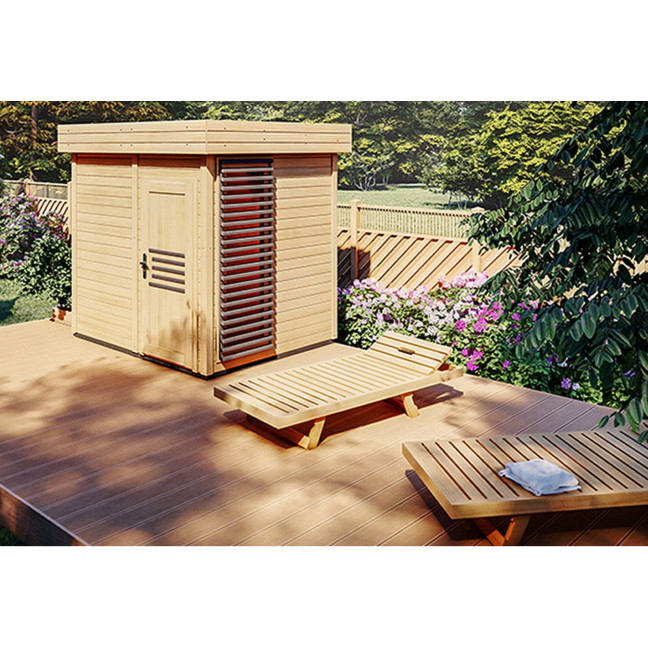 Hight quality Finnish Garden Garden Sauna With Glass Display cabinet 250x200cm | Wellness | Relax | SPA | Thermo Wood