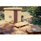 Hight quality Finnish Garden Garden Sauna With Glass Display cabinet 250x200cm | Wellness | Relax | SPA | Thermo Wood
