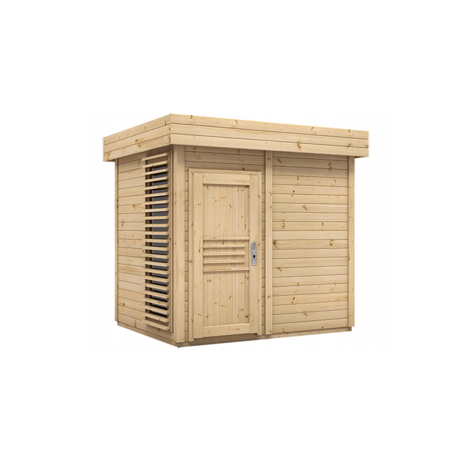 Hight quality Finnish Garden Garden Sauna With Glass Display cabinet 250x200cm | Wellness | Relax | SPA | Thermo Wood