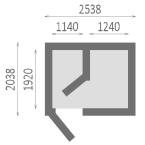 Hight quality Finnish Garden Garden Sauna With Glass Display cabinet 250x200cm | Wellness | Relax | SPA | Thermo Wood