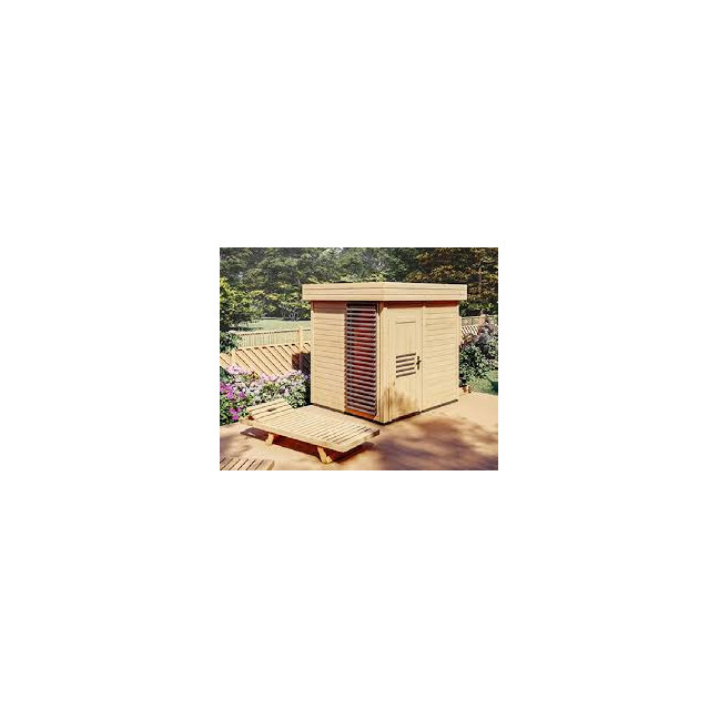 Hight quality Finnish Garden Garden Sauna With Glass Display cabinet 250x200cm | Wellness | Relax | SPA | Thermo Wood