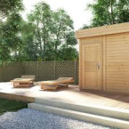 Hight quality Finnish Garden Garden Sauna With Glass Display cabinet 250x200cm | Wellness | Relax | SPA | Thermo Wood