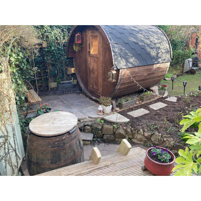 Barrel Sauna Garden Sauna 220 4-person / Electric or Wood-Burning Harvia Stove  / High Quality Scandinavian Spruce