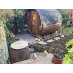 Barrel Sauna Garden Sauna 220 4-person / Electric or Wood-Burning Harvia Stove  / High Quality Scandinavian Spruce