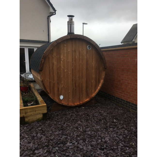Barrel Sauna Garden Sauna 220 4-person / Electric or Wood-Burning Harvia Stove  / High Quality Scandinavian Spruce