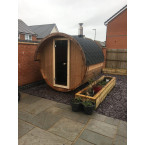 Barrel Sauna Garden Sauna 220 4-person / Electric or Wood-Burning Harvia Stove  / High Quality Scandinavian Spruce