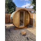 Barrel Sauna Garden Sauna 220 4-person / Electric or Wood-Burning Harvia Stove  / High Quality Scandinavian Spruce