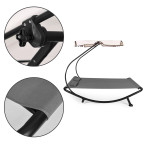 Double Garden Lounger | Beach lounger with adjustable canopy hammock for patio balcony Grey | Garden hammock on a stand