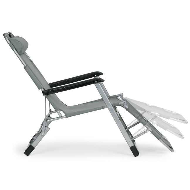 Beach Chair 2-in-1 Garden Lounge Chair | Folding lounge chair for balcony or patio Beige/Black/Blue/Grey |  garden chair,