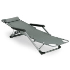 Beach Chair 2-in-1 Garden Lounge Chair | Folding lounge chair for balcony or patio Beige/Black/Blue/Grey | garden chai