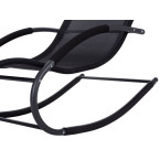 Garden Lounger with Headrest | Folding beach lounger for balcony or patio Black/Grey | Garden furniture
