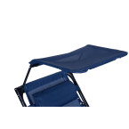 Beach Garden Lounger | Adjustable backrest with movable canopy for patio or balcony Beige/Grey/Blue | Garden furniture,