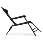 Garden Lounger with Headrest | Folding beach lounger for balcony or patio Green/Black/Blue/Beige | Garden furniture