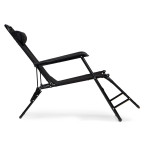 Garden Lounger with Headrest | Folding beach lounger for balcony or patio Green/Black/Blue/Beige | Garden furniture
