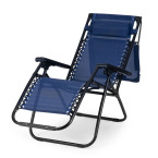 Beach Garden Lounger | Adjustable backrest with movable canopy for patio or balcony Beige/Grey/Blue | Garden furniture