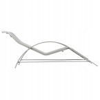 Garden Lounger Set with Side Table | Loungers with side table for patio or balcony Black/Grey | Garden table