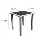 Garden Lounger Set with Side Table | Loungers with side table for patio or balcony Black/Grey | Garden table