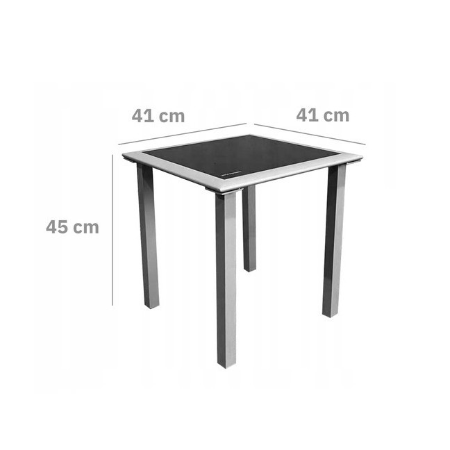 Garden Lounger Set with Side Table | Loungers with side table for patio or balcony Black/Grey | Garden table, patio