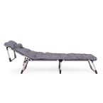 Fishing Garden Lounger | Folding lounger with mattress and cushion for patio or balcony Grey | Garden furniture, relaxation