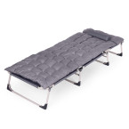 Fishing Garden Lounger | Folding lounger with mattress and cushion for patio or balcony Grey | Garden furniture, relaxation