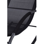 Garden Lounger with Headrest | Folding beach lounger for balcony or patio Black/Grey | Garden furniture