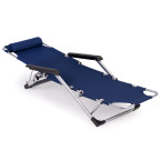 Beach Chair 2-in-1 Garden Lounge Chair | Folding lounge chair for balcony or patio Beige/Black/Blue/Grey | garden chair