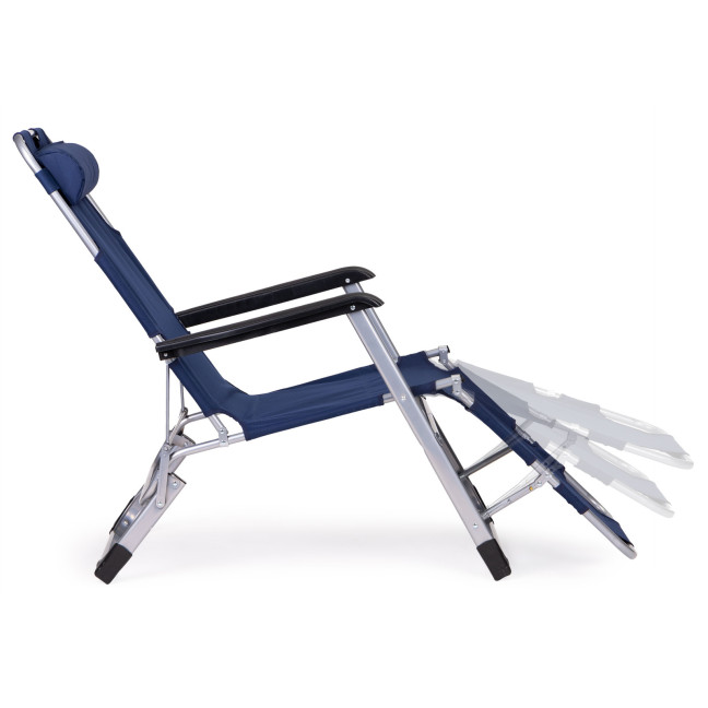 Beach Chair 2-in-1 Garden Lounge Chair | Folding lounge chair for balcony or patio Beige/Black/Blue/Grey | garden chair