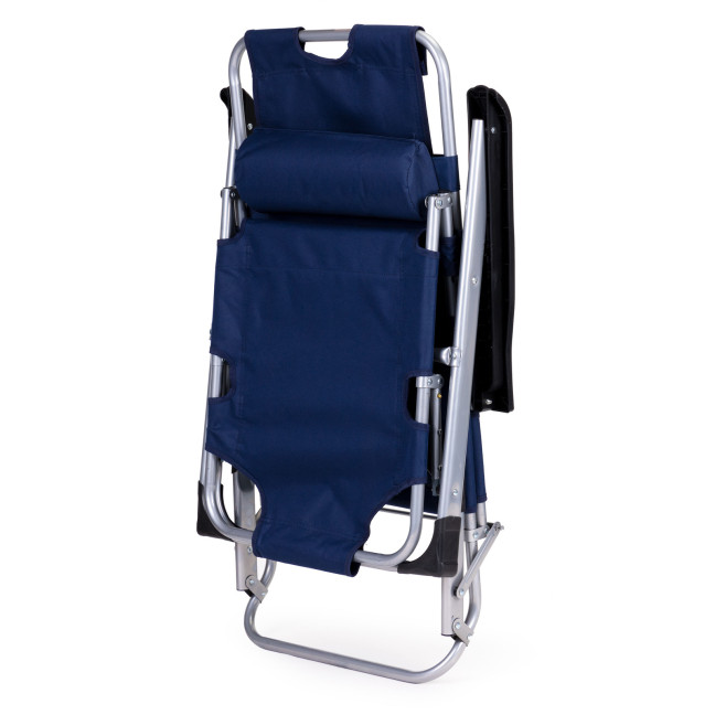 Beach Chair 2-in-1 Garden Lounge Chair | Folding lounge chair for balcony or patio Beige/Black/Blue/Grey | garden chair