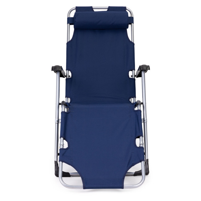 Beach Chair 2-in-1 Garden Lounge Chair | Folding lounge chair for balcony or patio Beige/Black/Blue/Grey | garden chair