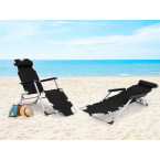 Beach Chair 2-in-1 Garden Lounge Chair | Folding lounge chair for balcony or patio Beige/Black/Blue/Grey | garden chair,