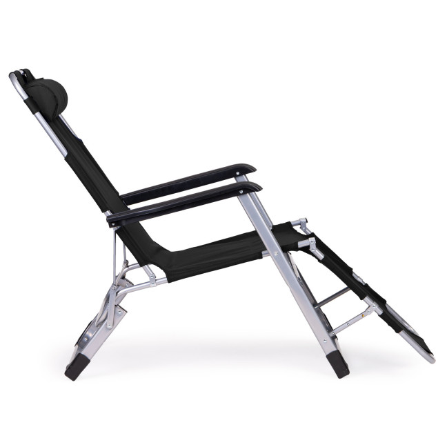 Beach Chair 2-in-1 Garden Lounge Chair | Folding lounge chair for balcony or patio Beige/Black/Blue/Grey | garden chair,