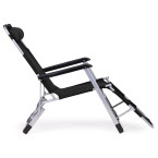 Beach Chair 2-in-1 Garden Lounge Chair | Folding lounge chair for balcony or patio Beige/Black/Blue/Grey | garden chair,