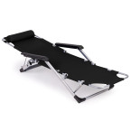 Beach Chair 2-in-1 Garden Lounge Chair | Folding lounge chair for balcony or patio Beige/Black/Blue/Grey | garden chair,