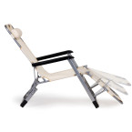 Beach Chair 2-in-1 Garden Lounge Chair | Folding lounge chair for balcony or patio Beige/Black/Blue/Grey | garden chair,