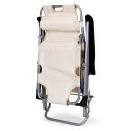 Beach Chair 2-in-1 Garden Lounge Chair | Folding lounge chair for balcony or patio Beige/Black/Blue/Grey | garden chair,