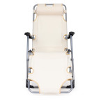 Beach Chair 2-in-1 Garden Lounge Chair | Folding lounge chair for balcony or patio Beige/Black/Blue/Grey | garden chair,