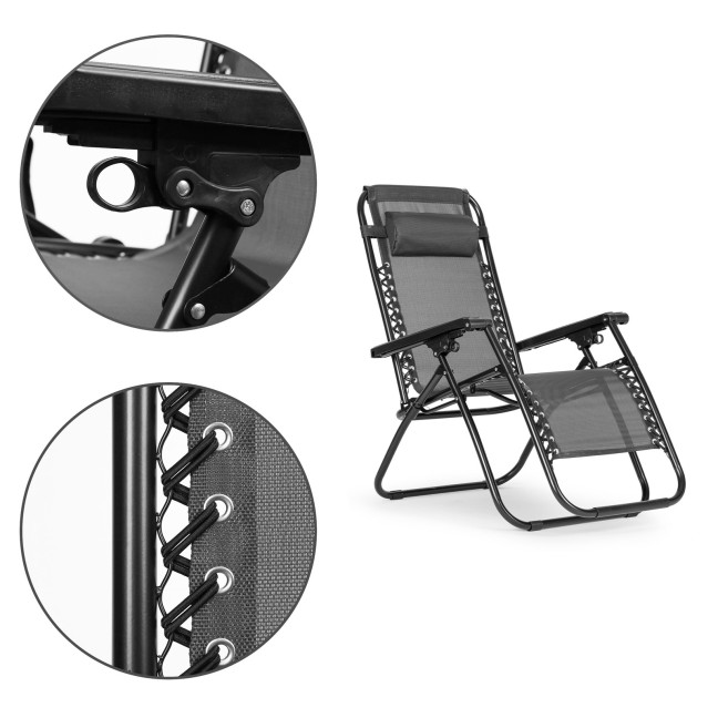 Zero Gravity Beach Garden Lounger Chair | Adjustable backrest for patio or balcony Beige/Black/Blue/Grey | garden chair