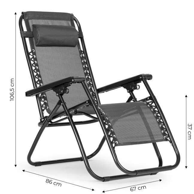 Zero Gravity Beach Garden Lounger Chair | Adjustable backrest for patio or balcony Beige/Black/Blue/Grey | garden chair