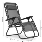 Zero Gravity Beach Garden Lounger Chair | Adjustable backrest for patio or balcony Beige/Black/Blue/Grey | garden chair