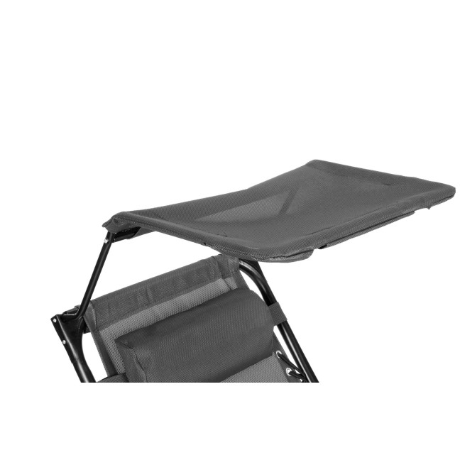Beach Garden Lounger | Adjustable backrest with movable canopy for patio or balcony Beige/Grey/Blue | Garden furniture