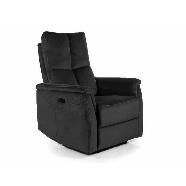 Neptun M Velvet chair with massage function - Black